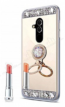 Eiroo Bling Mirror Huawei Mate 20 Lite Silikon Kenarl Aynal Gold Rubber Klf
