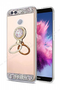 Eiroo Bling Mirror Huawei P Smart Silikon Kenarl Aynal Gold Rubber Klf