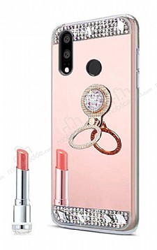 Eiroo Bling Mirror Huawei P20 Lite Silikon Kenarl Aynal Rose Gold Rubber Klf
