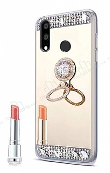 Eiroo Bling Mirror Huawei P20 Lite Silikon Kenarl Aynal Gold Rubber Klf