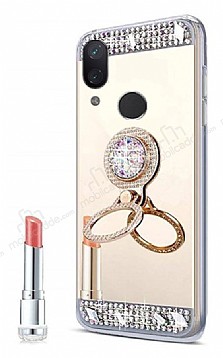 Eiroo Bling Mirror Huawei P20 Lite Silikon Kenarl Aynal Gold Rubber Klf