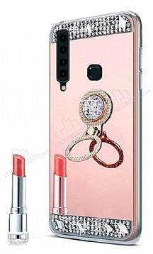 Eiroo Bling Mirror Samsung Galaxy A9 2018 Silikon Kenarl Aynal Rose Gold Rubber Klf