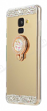 Eiroo Bling Mirror Samsung Galaxy J6 Silikon Kenarl Aynal Gold Rubber Klf