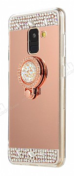 Eiroo Bling Mirror Samsung Galaxy J6 Silikon Kenarl Aynal Rose Gold Rubber Klf