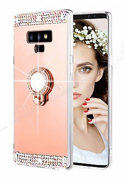 Eiroo Bling Mirror Samsung Galaxy Note 9 Silikon Kenarl Aynal Rose Gold Rubber Klf