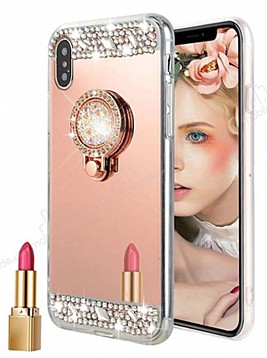 Eiroo Bling Mirror Xiaomi Mi 8 Silikon Kenarl Aynal Rose Gold Rubber Klf