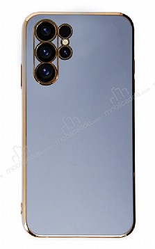 Eiroo Borderline Samsung Galaxy S23 Ultra Kamera Korumal Mavi Silikon Klf
