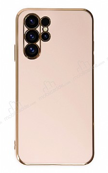 Eiroo Borderline Samsung Galaxy S23 Ultra Kamera Korumal Pembe Silikon Klf
