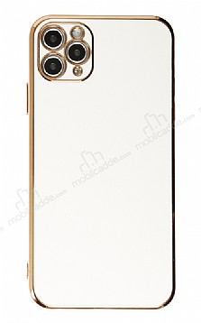 Eiroo Borderline iPhone 11 Pro Max Kamera Korumal Beyaz Silikon Klf