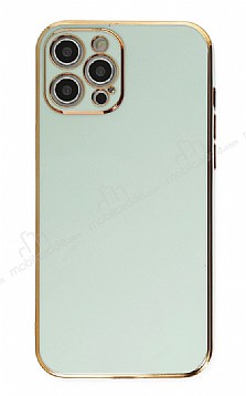 Eiroo Borderline iPhone 12 Pro Max Kamera Korumal Yeil Silikon Klf