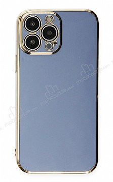 Eiroo Borderline iPhone 13 Pro Max Kamera Korumal Mavi Silikon Klf