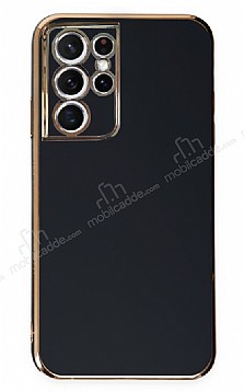 Eiroo Borderline Samsung Galaxy S21 Ultra Kamera Korumal Siyah Silikon Klf