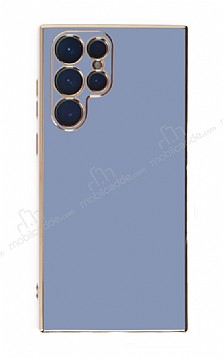 Eiroo Borderline Samsung Galaxy S22 Ultra 5G Kamera Korumal Mavi Silikon Klf