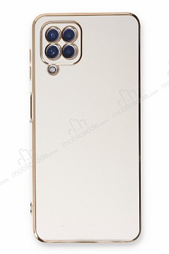 Eiroo Borderline Samsung Galaxy M22 Kamera Korumal Beyaz Silikon Klf