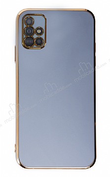 Eiroo Borderline Samsung Galaxy A51 Kamera Korumal Mavi Silikon Klf