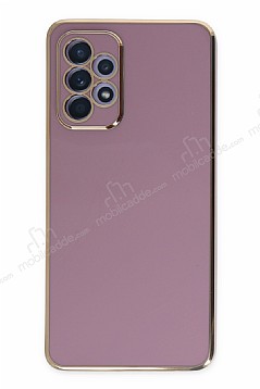 Eiroo Borderline Samsung Galaxy A52s 5G Kamera Korumal Mor Silikon Klf
