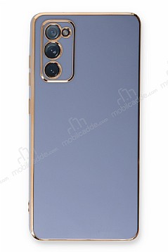 Eiroo Borderline Samsung Galaxy S20 FE Kamera Korumal Mavi Silikon Klf