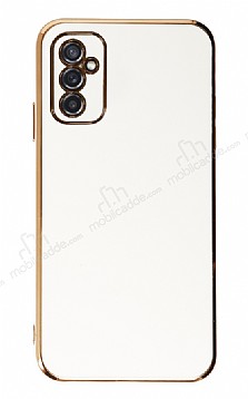 Eiroo Borderline Samsung Galaxy M52 5G Kamera Korumal Beyaz Silikon Klf
