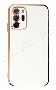 Eiroo Borderline Samsung Galaxy Note 20 Ultra Kamera Korumal Beyaz Silikon Klf