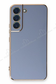 Eiroo Borderline Samsung Galaxy S21 FE 5G Kamera Korumal Mavi Silikon Klf