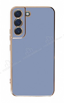 Eiroo Borderline Samsung Galaxy S22 5G Kamera Korumal Mavi Silikon Klf