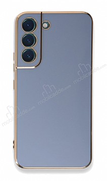 Eiroo Borderline Samsung Galaxy S22 Plus 5G Kamera Korumal Mavi Silikon Klf