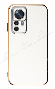 Eiroo Borderline Xiaomi 12T Pro Kamera Korumal Beyaz Silikon Klf