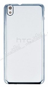 Eiroo Breza HTC Desire 816 Silver Metal Kenarl effaf Rubber Klf