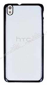 Eiroo Breza HTC Desire 816 Siyah Metal Kenarl effaf Rubber Klf