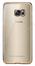 Eiroo Breza Samsung Galaxy S7 Edge Gold Kenarl effaf Kristal Klf