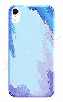 Eiroo Brush Series iPhone XR Mavi Silikon Klf