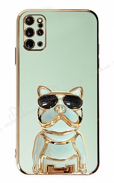 Eiroo Bulldog Samsung Galaxy S20 Plus Standl Yeil Silikon Klf