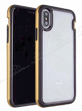 Eiroo Bumper Hybrid iPhone X / XS Ultra Koruma Gold Klf