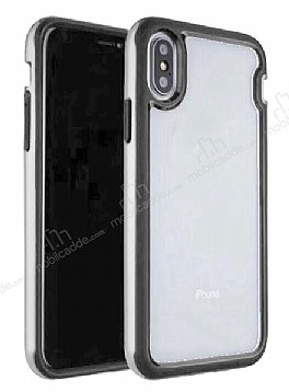 Eiroo Bumper Hybrid iPhone X / XS Ultra Koruma Silver Klf