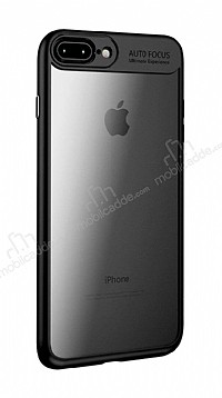 Eiroo Cam Hybrid iPhone 7 Plus / 8 Plus Kamera Korumal Siyah Kenarl Rubber Klf