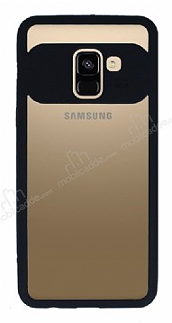 Eiroo Cam Hybrid Samsung Galaxy J4 Kamera Korumal Siyah Kenarl Rubber Klf