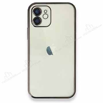 Eiroo Camera Protect iPhone 12 6.1 in Kamera Korumal Siyah Silikon Klf