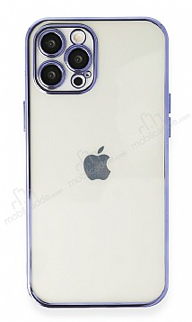 Eiroo Camera Protect iPhone 12 Pro Max 6.7 in Kamera Korumal Mor Silikon Klf