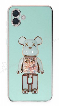 Eiroo Candy Bear Samsung Galaxy A04e Standl Yeil Silikon Klf