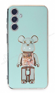 Eiroo Candy Bear Samsung Galaxy A24 4G Standl Yeil Silikon Klf