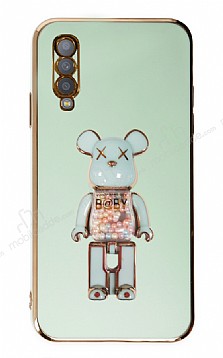 Eiroo Candy Bear Samsung Galaxy A70 Standl Yeil Silikon Klf