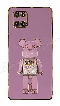 Eiroo Candy Bear Samsung Galaxy Note 10 Lite Standl Mor Silikon Klf