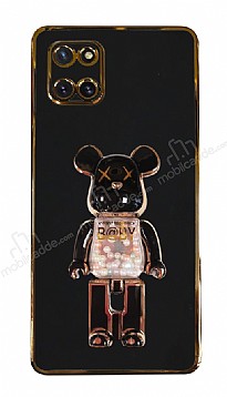 Eiroo Candy Bear Samsung Galaxy Note 10 Lite Standl Siyah Silikon Klf