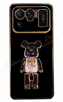 Eiroo Candy Bear Xiaomi Mi 11 Ultra Standl Siyah Silikon Klf