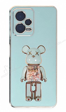 Eiroo Candy Bear Xiaomi Poco X5 5G Standl Yeil Silikon Klf