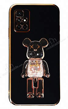 Eiroo Candy Bear Xiaomi Redmi 10 2022 Standl Siyah Silikon Klf