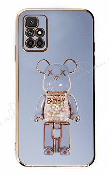 Eiroo Candy Bear Xiaomi Redmi 10 2022 Standl Mavi Silikon Klf