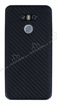 Eiroo Carbon Hybrid LG G6 Siyah Kenarl Karbon Siyah Silikon Klf