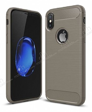 Eiroo Carbon Shield iPhone XS Max Ultra Koruma Gri Klf