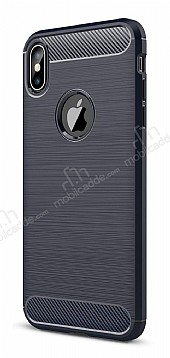 Eiroo Carbon Shield iPhone XS Max Ultra Koruma Lacivert Klf